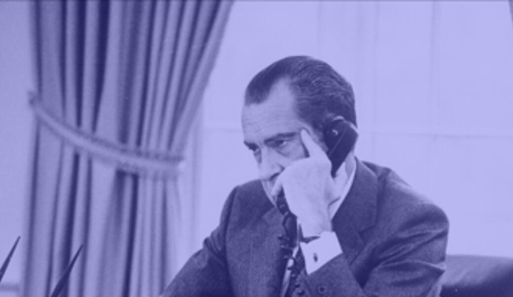 Richard M. Nixon in the Oval Office on December 6, 1971.